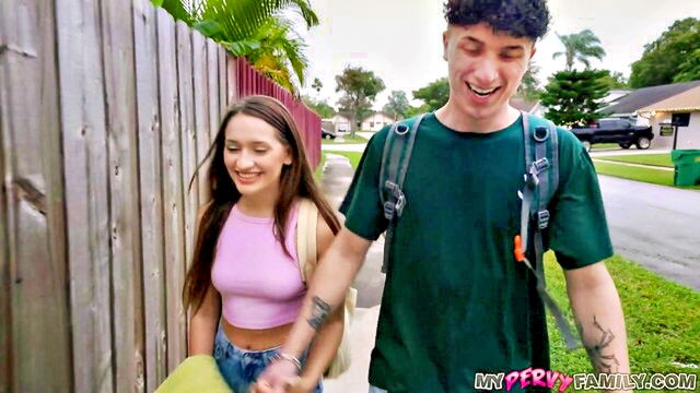 sister, teen, brother - stepsis big tits facial