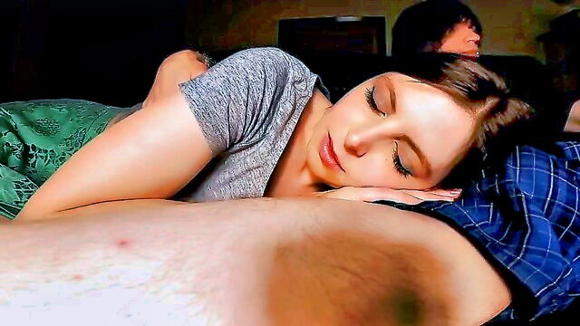 taboo, petite, blowjob - stepdad cum in mouth