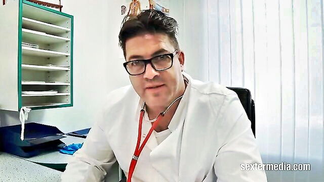 wet pussy, horny, big cock - blowjob for doctor