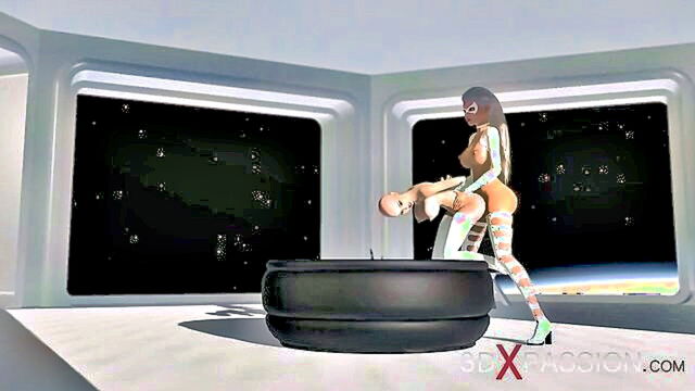 cartoon fuck, cartoon sexy, fucked - a seductive alien girl with a big dick fucks a sexy girl in a space station in a steamy sci fi cartoon