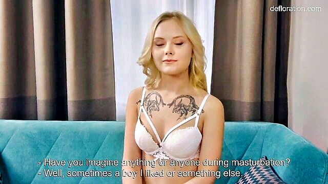 Britney Luv - russian teen lucy blond explores her sexuality with solo play Defloration Channel