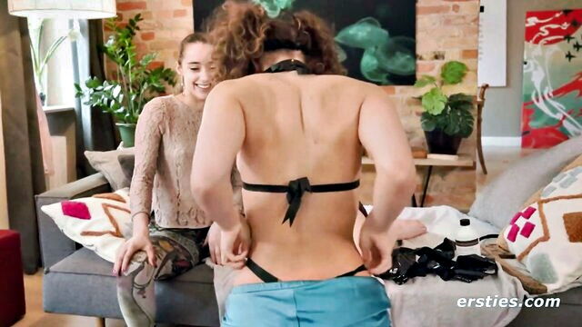 lesbian, threesome, teen - jullie and medea masturbation