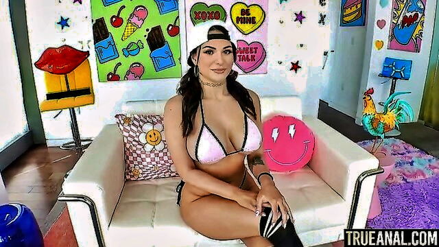 deepthroat, cum in mouth, blowjob - aviana violet true anal