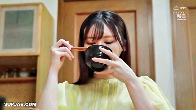 cumshot, big dick, blowjob - asian wife gets rded by father in law