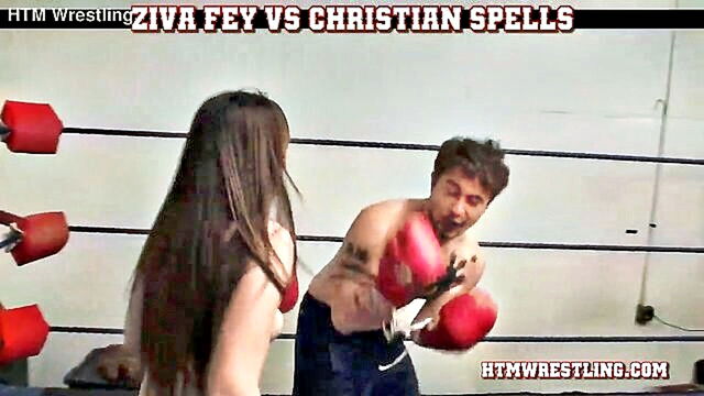 Ziva Fey - man vs woman boxing match 420 HTM Wrestling