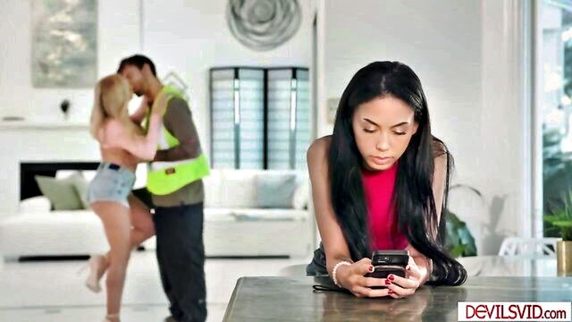 Bianca Bangs - stepdaughter watches stepmom fuck