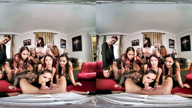 group sex, pov, blonde - vr porn group sex