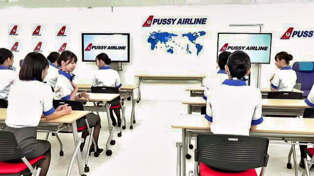 asian, big tits, group sex - asian flight stewardess group sex