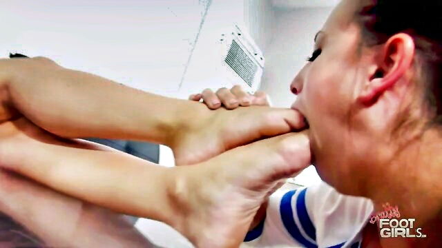lesbian, teen, students - sweaty feet lesbian