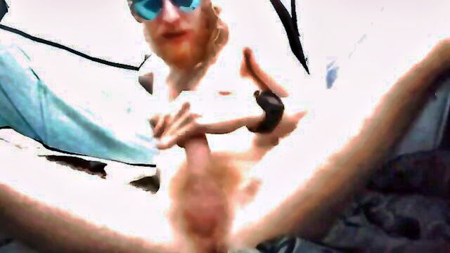 outdoor, blonde, exhibitionist - bearded nudist public