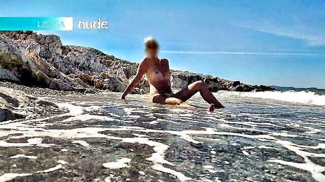 Lisssa - tattooed lisssas public peeing and flashing on the shore Lisssa