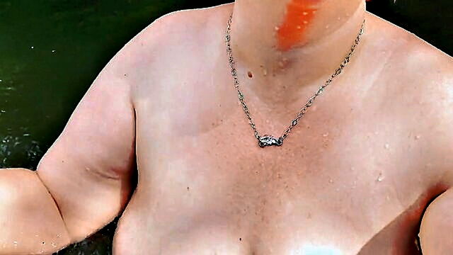 voluptuous bbw indulges in public nudity flaunting her ample breasts and curvy figure : Pink Vamp