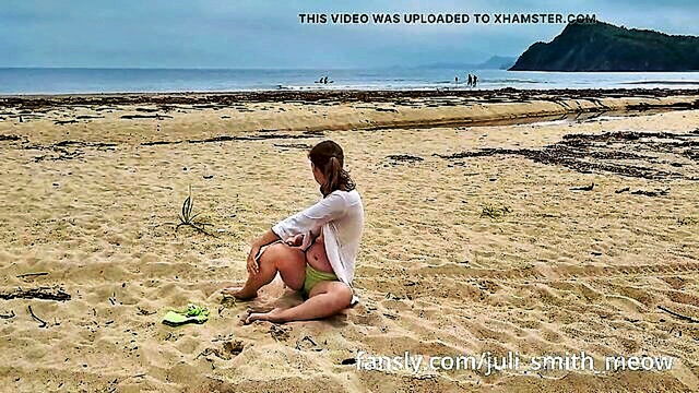 Juli Smith Meow - juli smiths beach flash exposure in a skimpy one piece Juli Smith Meow