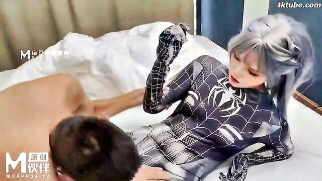 blowjob, amateur, cumshot - asian spider girl