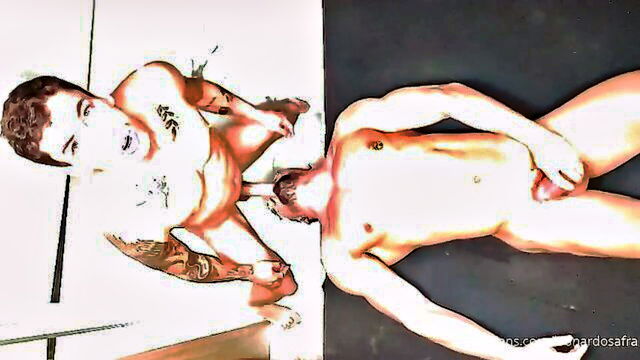 tattoo, banging, blowjob - gay blowjob video