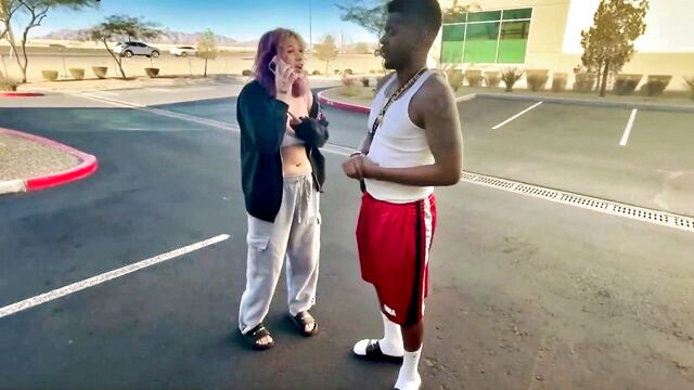 public, interracial, outdoor - random girl gets fucked by black guy