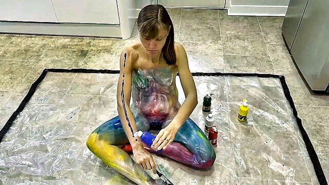 a playful nude body painting session that will leave you satisfied : FapHouse