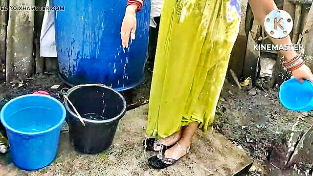 Anita yadav - desi housewife anitas arousing outdoor shower scene with big boobs and ass Anita yadav