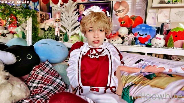 dildo, pov, egirl - indigo white cosplay porn