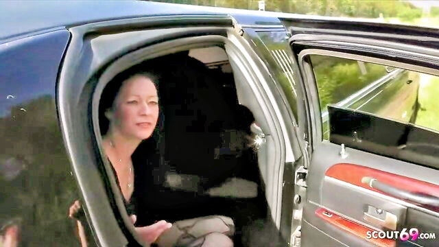 in car, german mature, mature bitch - german mature gangbang