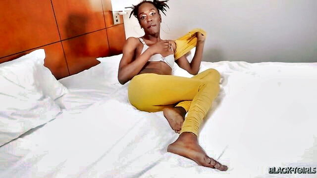 Loreal - pierced shemale masturbation Black TGirls