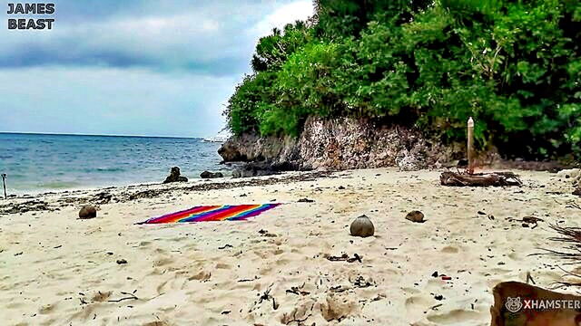 James Beast - russian couples intimate encounter on a naturist beach in the philippines James Beast