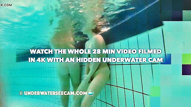 exhibitionist girl masturbates unnoticed at a public pool : Underwater Sexcam