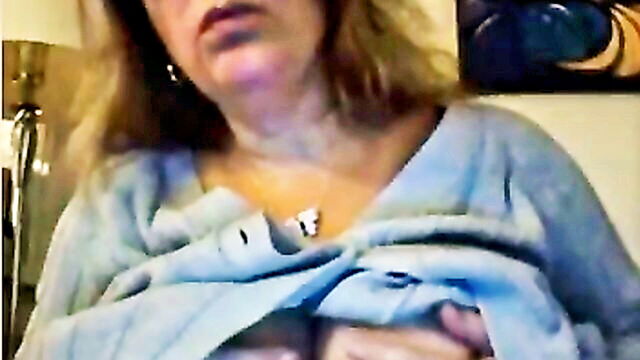 matures, glasses, solo - mature brunette masturbation