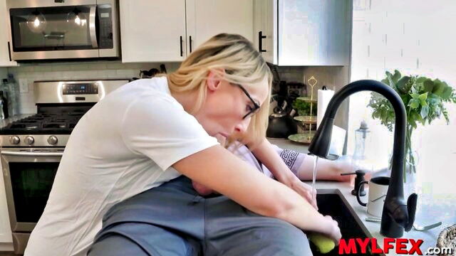 blowjob, deepthroat, glasses - momson oral taboo