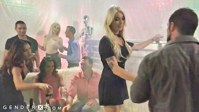 swingers, genderx, big cock - transgender orgy big cock
