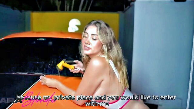 latina, pornstar, blonde - sara hot car wash