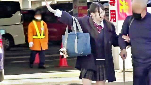 amateur, blowjob, cumshot - uniformed schoolgirl gets throat fucked