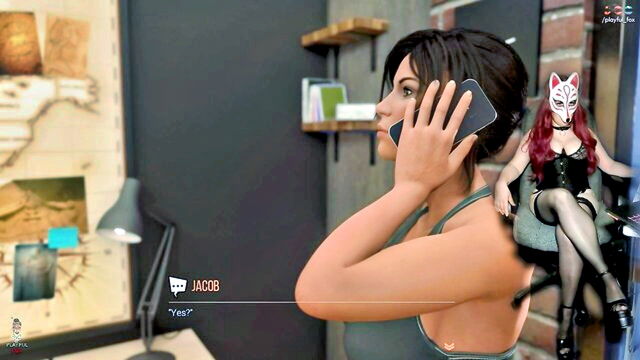 playful fox cosplayer