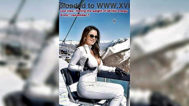 clothed, brunette, busty - white leather solo porn