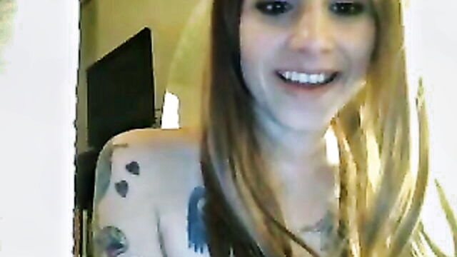 teens +18, solo, vibrator - tattooed girlfriend squirting