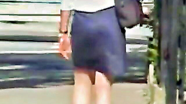 capturing the rear view of a street stalking amateur with seductive charm : shayna55