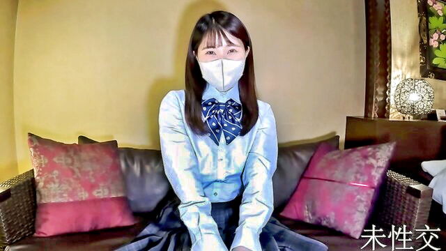asian, uniform, blowjob - japanese girl gets creampie