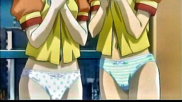 two anime girls in outdoor 3some share a horny dick and get fucked hard : HBQHentai15