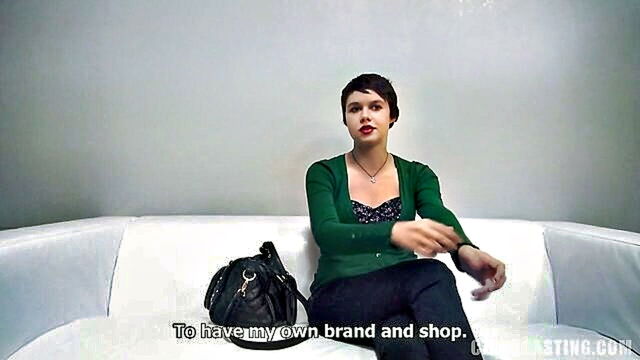 short hair, casting, cock - brisk baggage handler shows off her assets during casting