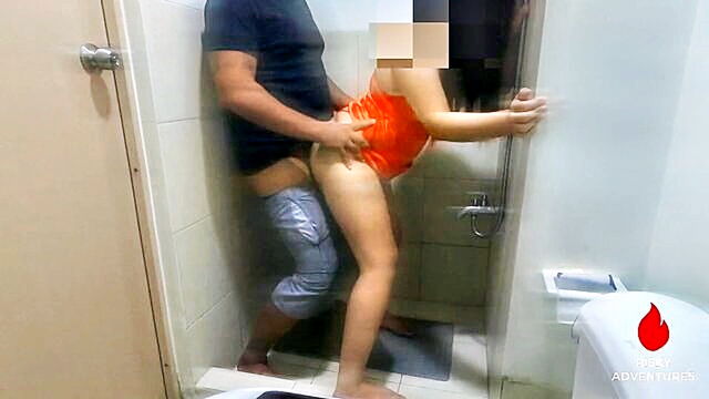 chubby pinay, fuckbuddy, bathroom sex - curvy cousin fucks in the bathroom