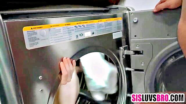 stepbrother fucks stepsister laundry machine
