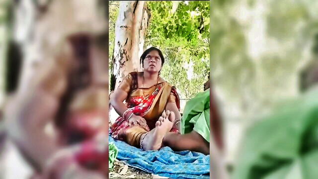 milf, outdoor, handjob - mature telugu bhabhi