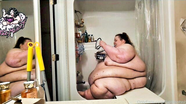 fat, fetish, homemade - massive ssbbw shower scene