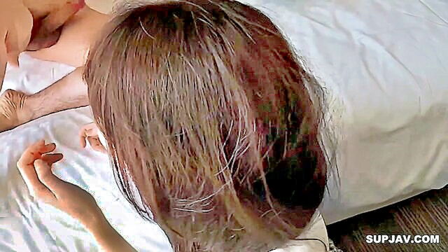 japanese, asian, creampie - amateur babe gives a blowjob and takes it in cowgirl position
