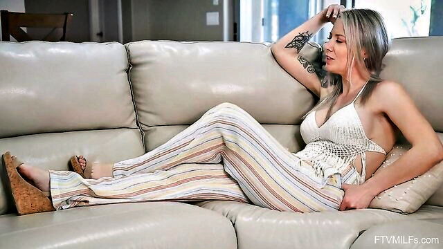 woman with long hair masturbating