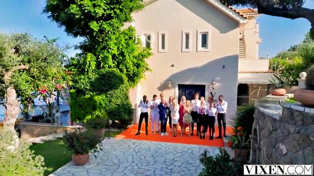 eve sweet, vanessa alessia - hotel vixen cumshots