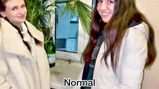 creampie, cumshot, blowjobs - russian friend gets cum on her ass