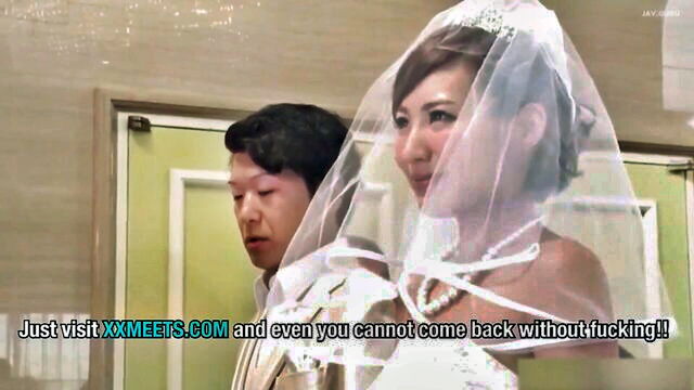 blowjob, hardcore, cumshot - japanese wedding bride fucked