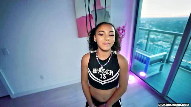blowjob, cumshot, big dick - zerella skies cheerleader