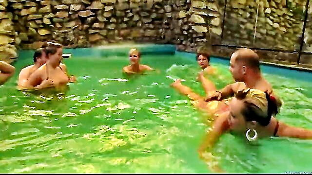 pool sex, pool party, sex party - swimming party escalates into a wild sexual encounter